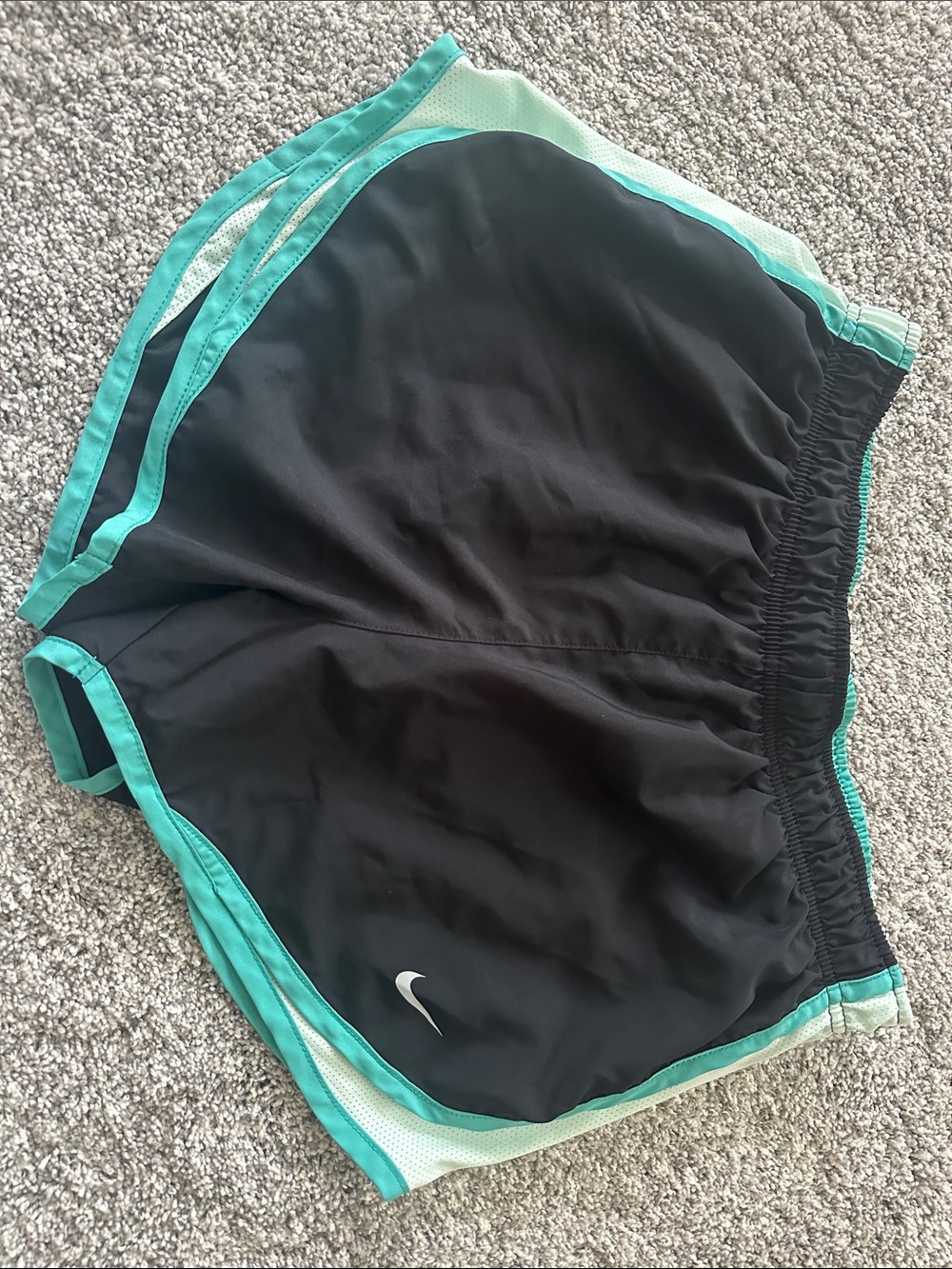 Nike Black and Teal Women's Athletic Shorts